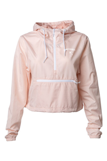 blush colour Risky Habits crop windbreaker