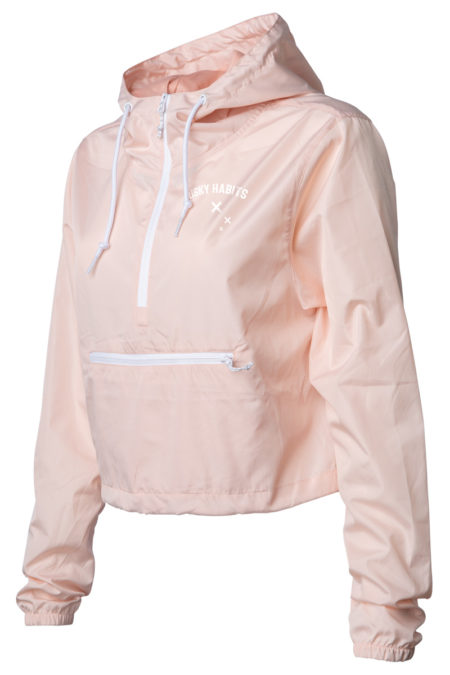 blush colour Risky Habits crop windbreaker