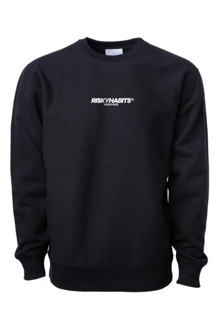 Black colour Risky Habits pullover jumper with chest logo